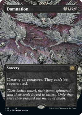 滅び Damnation 全面アート版 英語版 2x2 黒r テーブルトップ